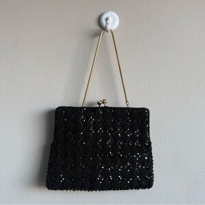 Vintage Black Beaded Evening Bag | Goldco